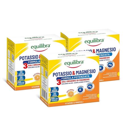 offerta a tempo: equilibra integratori alimentari potassio e magnesio 60 bustine (3 pezzi da 20 bustine) — 52% da 36,99 € a 17,94 €