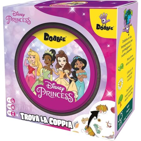 offerta a tempo: asmodee dobble: disney princess divertente gioco da tavolo per tutta la famiglia con le principesse disney, 2 8 giocatori, 4+ anni, edizione in italiano — 18% da 16,99 € a 13,93 €