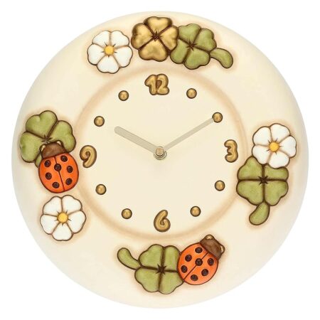 offerta a tempo: thun orologio da parete con fiori, coccinelle e quadrifogli portafortuna — 35% da 115,90 € a 74,99 €