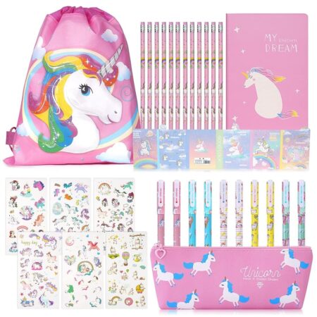 offerta a tempo: offcup set cancelleria unicorno, 32pcs cancelleria per bambina — 39% da 15,49 € a 9,49 €