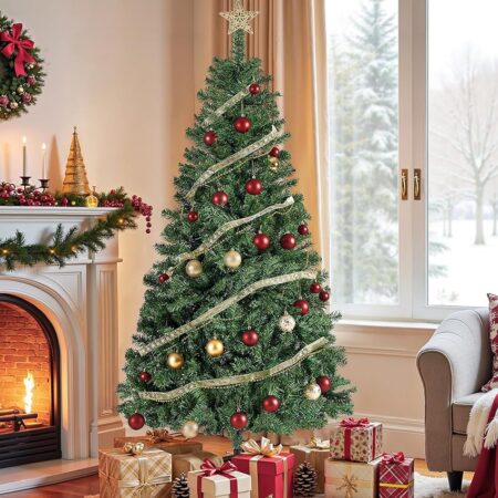 offerta a tempo: songmics albero di natale artificiale, 180 cm — 47% da 59,99 € a 31,99 €